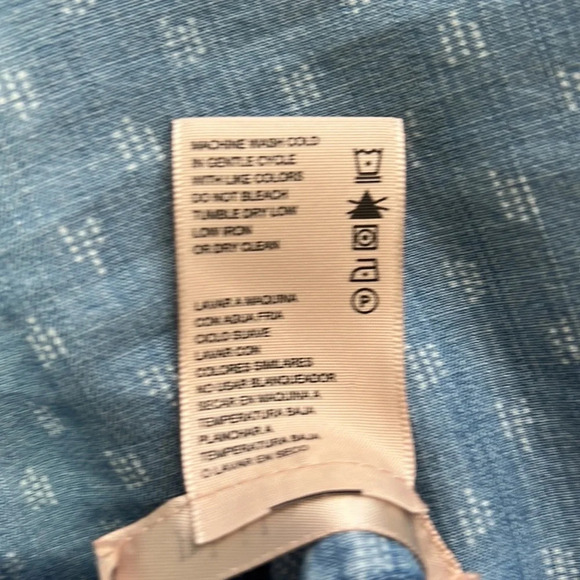 Philosophy Womens 100%-Tencel Lace Up Dress, Blue, Raindrop Print size Large - Picture 8 of 8